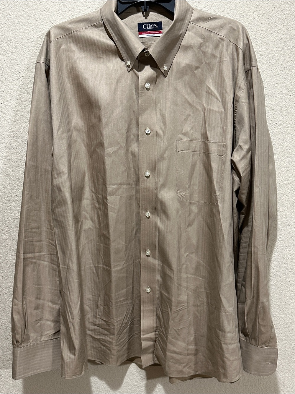 Chaps Men's Long-Sleeve Button-Down Shirt - Taupe